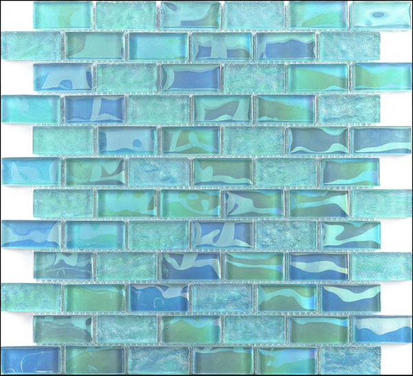 Vidrofina Aquamarina 1x2 Glass Mosaic Tile