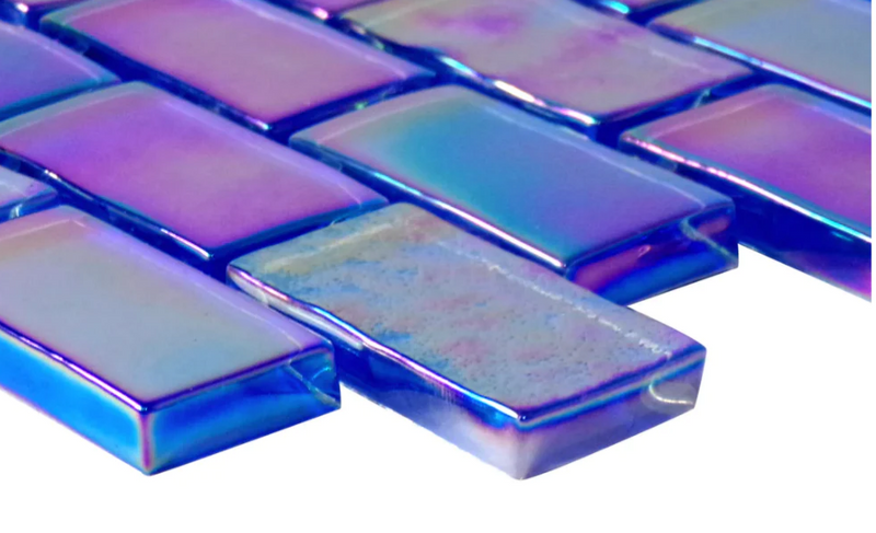 Vidrofina Cobalt Blue 1x2 Glass Mosaic Tile