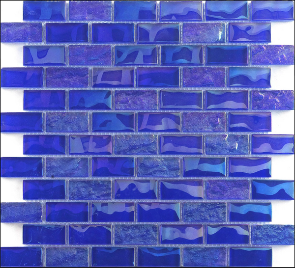 Vidrofina Cobalt Blue 1x2 Glass Mosaic Tile