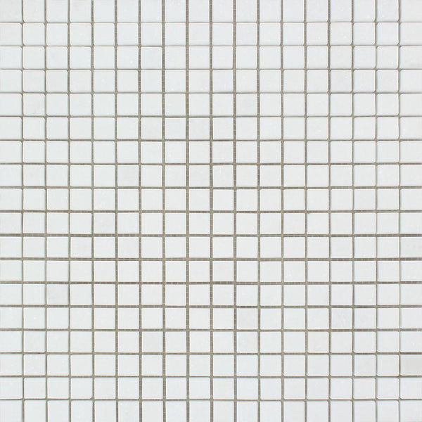 5/8x 5/8 Thassos White Mosaic Tile ( HONED )