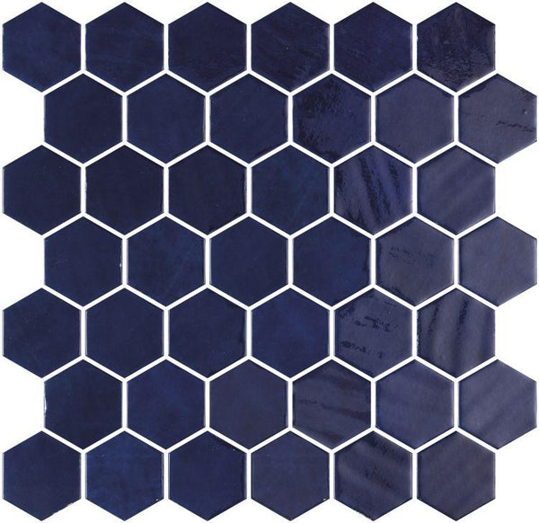 Hexagon Blue Mosaic Tile  11.25 x 11.25