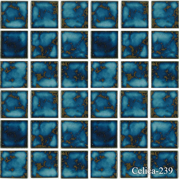 Celica Terra Blue 2x2  Pool Tile Series