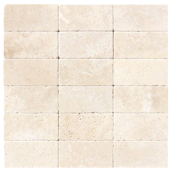 3x6 Tumbled Ivory Travertine Tile