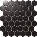 BLACK 2X2 HEXAGON PORCELAIN MOSAIC TILE