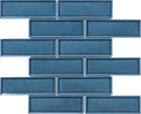 INDIGO BLUE 2X6 BEVELED BRICK PORCELAIN MOSAIC TILE