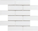 SNOW WHITE 2X6 BEVELED BRICK PORCELAIN MOSAIC TILE