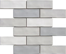 SILVER CLOUD 2X6 BEVELED BRICK PORCELAIN MOSAIC TILE