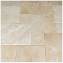 Ivory Travertine Brushed and Chiseled Versailles Pattern Tile (French Pattern)