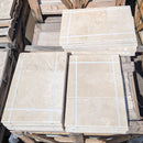 Ivory Travertine Brushed and Chiseled Versailles Pattern Tile (French Pattern)