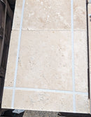 Ivory Travertine Brushed and Chiseled Versailles Pattern Tile (French Pattern)