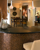 NETHERLANDS MONDRIAN BRICKSTONE gold brown glass mosaic tile