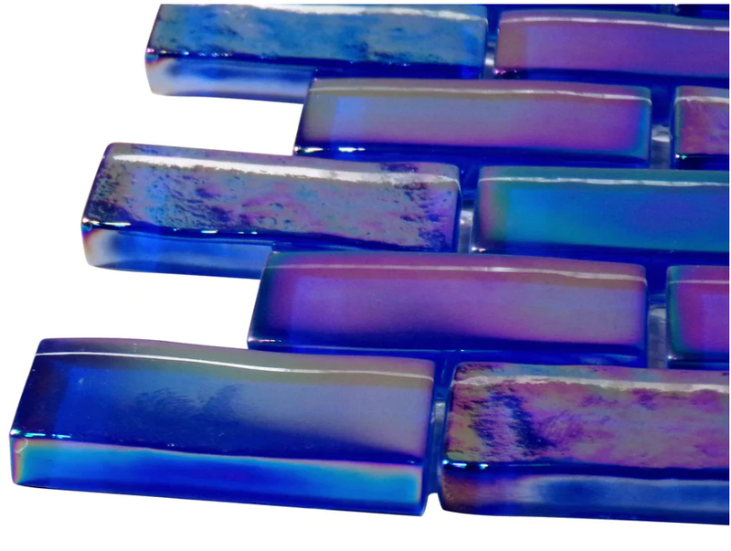 Vidrofina Cobalt Blue 1x2 Glass Mosaic Tile
