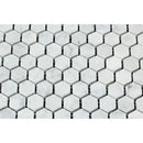 1 x 1 Honed Bianco Carrara Marble Hexagon Mosaic Tile