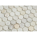 1 x 1 Honed Calacatta Gold Marble Hexagon Mosaic Tile