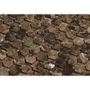 1 x 1 Polished Emperador Dark Marble Hexagon Mosaic Tile