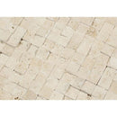 1 x 1 Split-faced Ivory Travertine Mosaic Tile