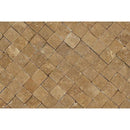 1 x 1 Split-faced Noce Travertine Mosaic Tile