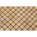 1 x 1 Tumbled Gold Travertine Mosaic Tile