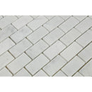 1 x 2 Honed Bianco Carrara Marble Brick Mosaic Tile