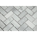 1 x 2 Honed Bianco Mare Marble Herringbone Mosaic Tile