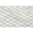 1 x 2 Honed Oriental White Marble Diamond Mosaic Tile