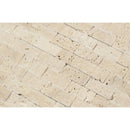 1 x 2 Split-faced Ivory Travertine Brick Mosaic Tile