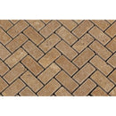 1 x 2 Tumbled Noce Travertine Herringbone Mosaic Tile