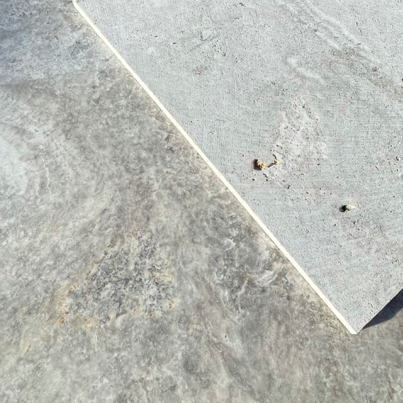 18x18 Silver Travertine Filled And Honed Field Tile ( HONED-MATTE FINISHED )