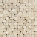 1x1 Split-faced Ivory Travertine 3-D Mosaic Tile