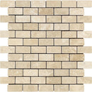 1x2 Tumbled Durango Travertine Brick Mosaic Tile