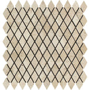 1x2 Tumbled Ivory Travertine Diamond Mosaic Tile