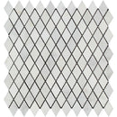 1x2 Honed Oriental White Marble Diamond Mosaic Tile