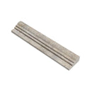 2 1/2 x 12 Tumbled Silver Travertine Double-Step Chair Rail Trim