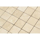 2 x 2 Honed Ivory Travertine Mosaic Tile