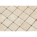 2 x 2 Tumbled Ivory Travertine Mosaic Tile