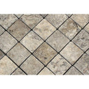 2 x 2 Tumbled Silver Travertine Mosaic Tile