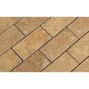 2 x 4 Honed Noce Travertine Brick Mosaic Tile