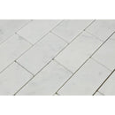 2 x 4 Polished Bianco Carrara Marble Brick Mosaic Tile