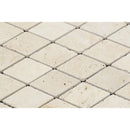 2 x 4 Tumbled Ivory Travertine Diamond Mosaic Tile