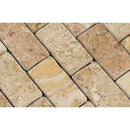 2 x 4 Tumbled Valencia Travertine Brick Mosaic Tile
