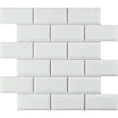 2x4 Thassos White Deep Beveled Mosaic ( HONED )
