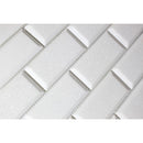 2x4 Thassos White Deep Beveled Mosaic ( HONED )