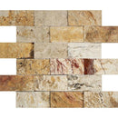 2 x 4 Split-faced Valencia Travertine Brick Mosaic Tile