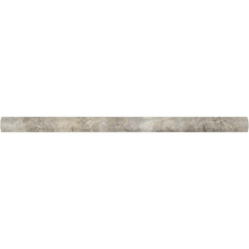 3/4x12 Tumbled Silver Travertine Bullnose Liner