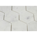 3 x 3 Honed Bianco Carrara Marble Hexagon Mosaic Tile