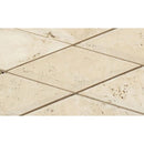 3 x 6 Honed Ivory Travertine Deep-Beveled Diamond Mosaic Tile