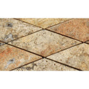 3 x 6 Polished Scabos Travertine Deep-Beveled Diamond Mosaic Tile