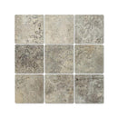 4 x 4 Tumbled Silver Travertine Tile