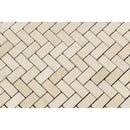 5/8 x 1 1/4 Polished Crema Marfil Marble Herringbone Mosaic Tile