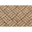 5/8 x 2 Tumbled Noce Travertine Triple-Strip Mosaic Tile